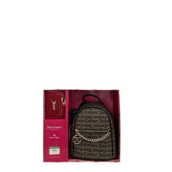 NEW Juicy Couture Mini Back Pack Logo Keychain Card Case Boxed Gift Set main image 4